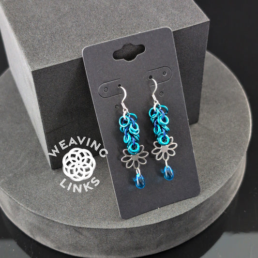 Blue Daisy Earrings