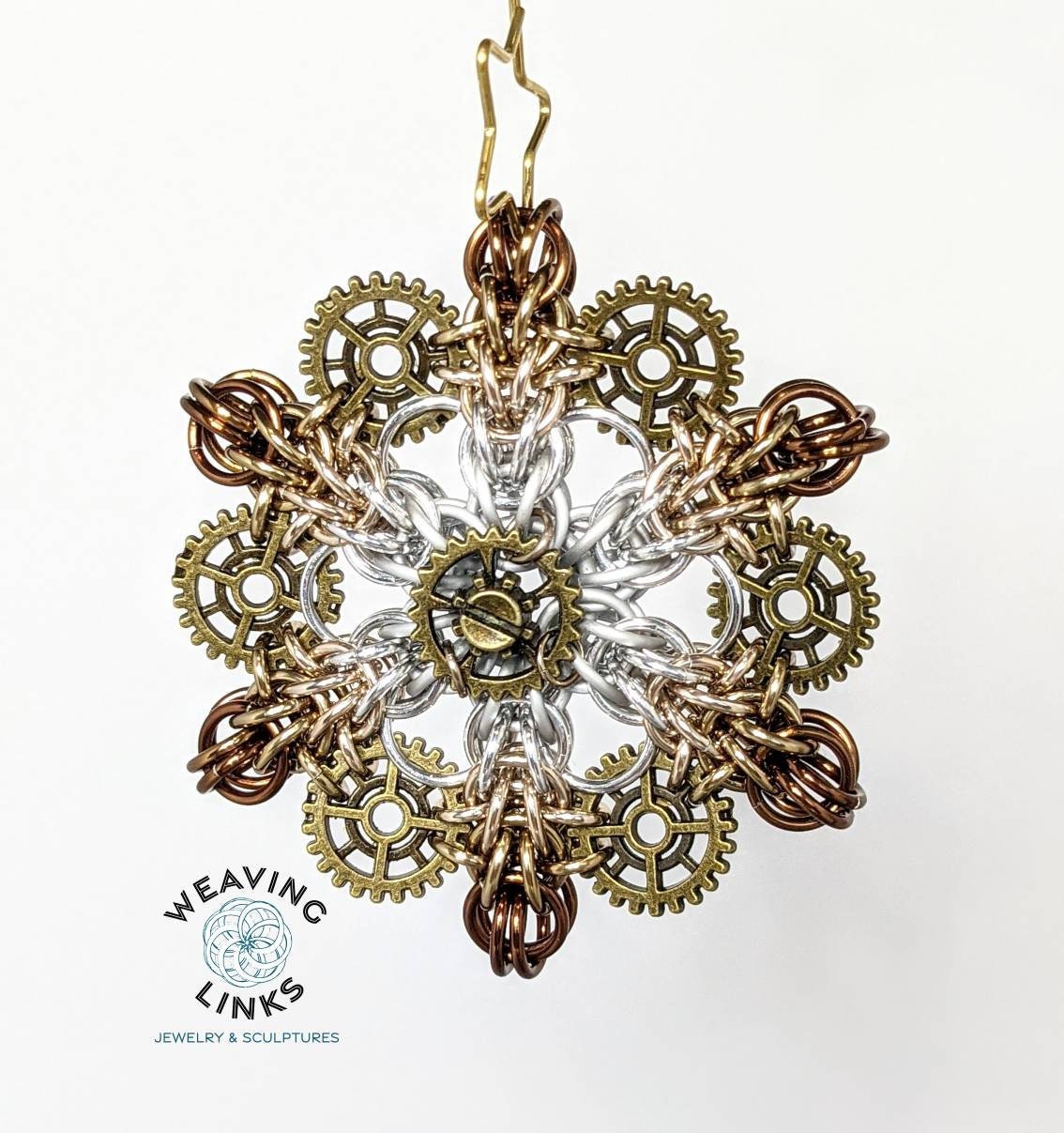 Instructions for Ombre Steampunk Snowflake Ornament