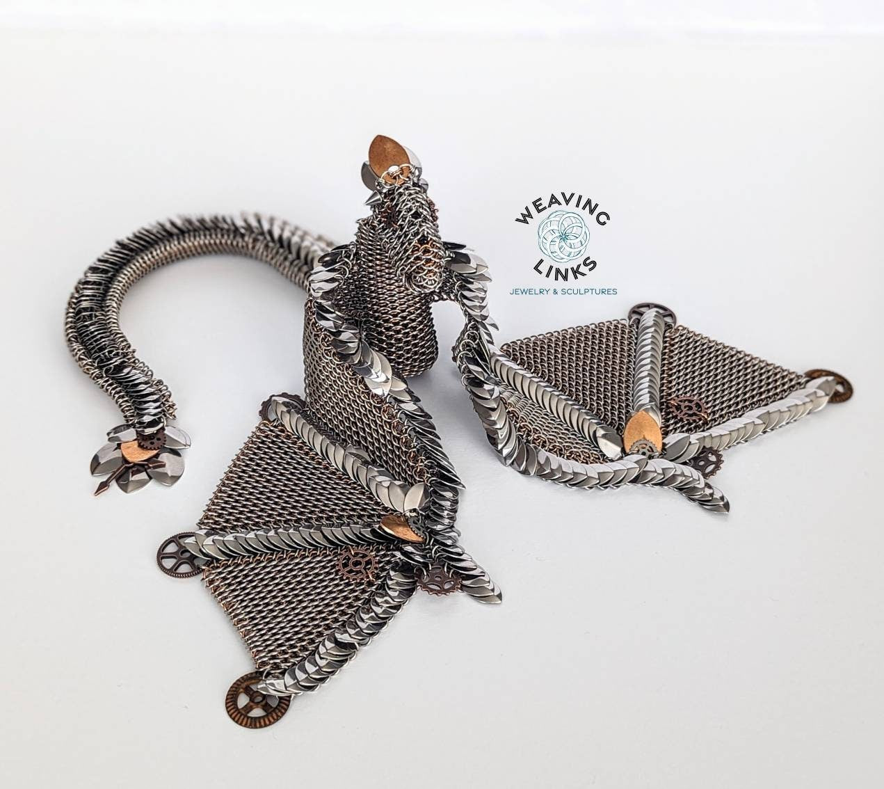 Winged Steampunk Dragon Sculpture