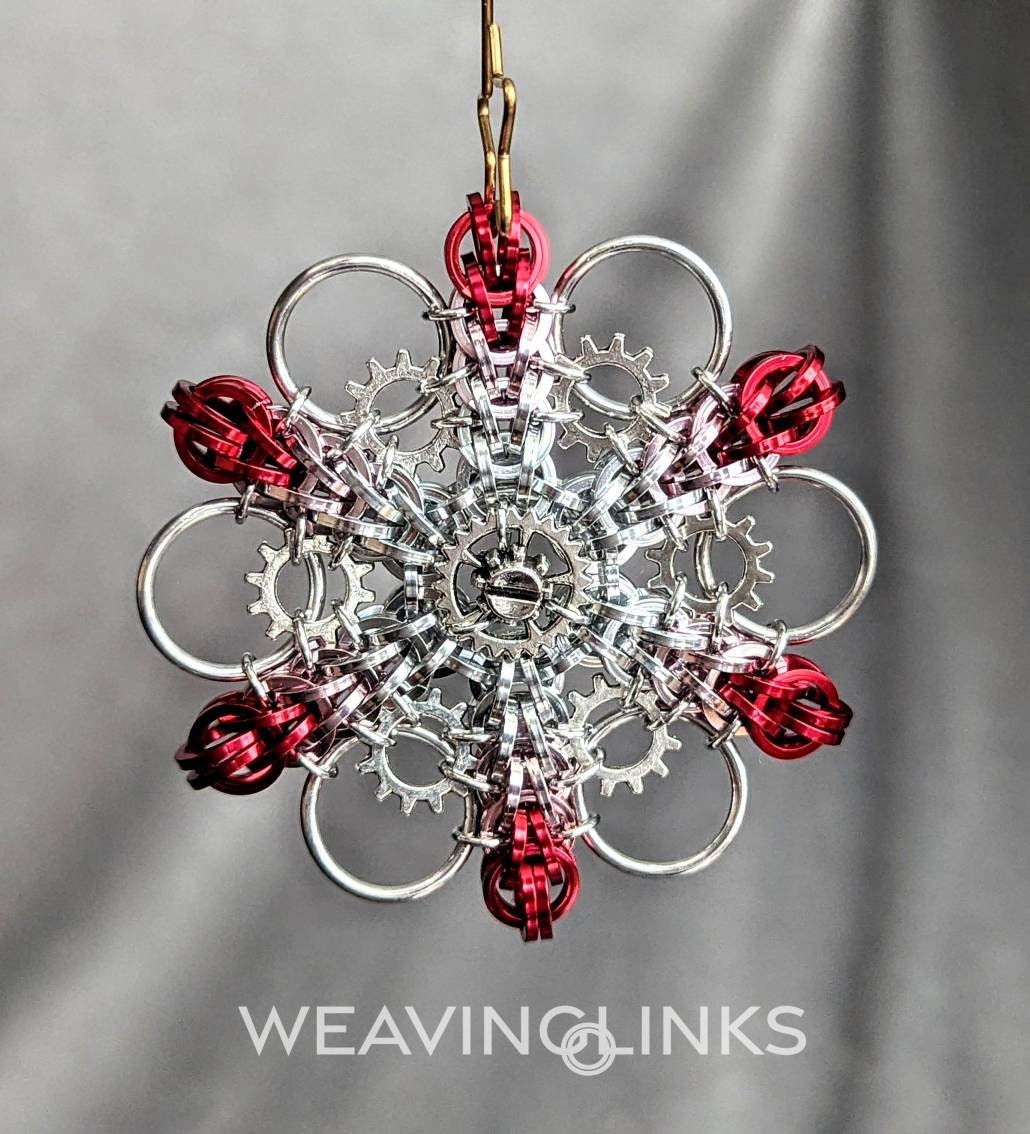 Steampunk Snowflake Ornaments, large