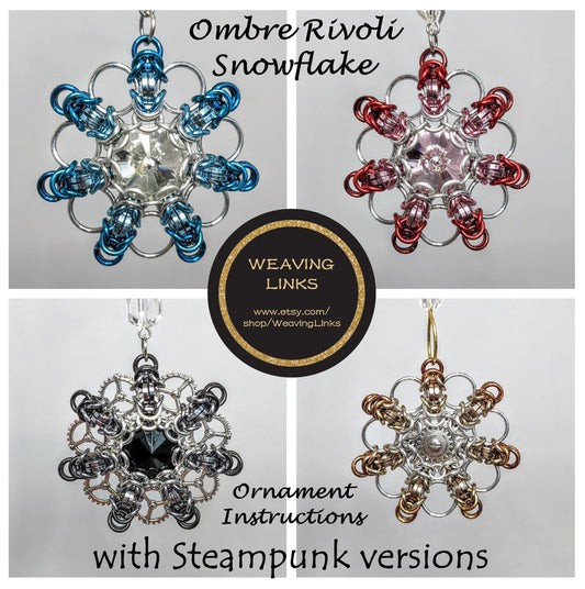 Instructions for Ombre Rivoli Snowflake Ornament