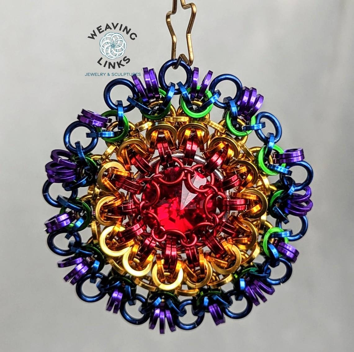 Lacy Wreath Ornament, with crystals