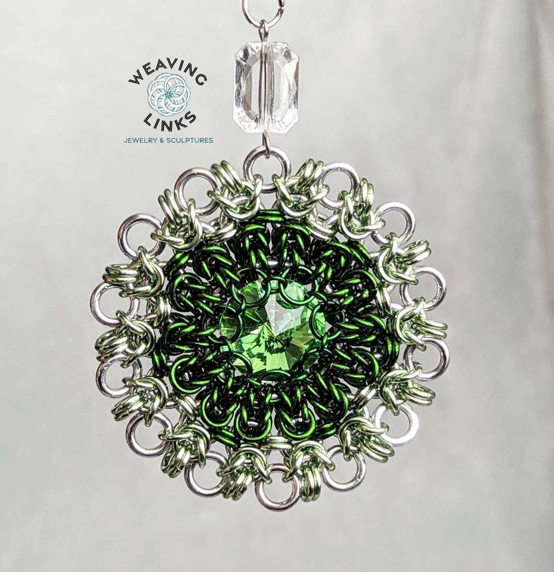 Lacy Wreath Ornament, with crystals