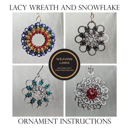 Instructions for Lacy Wreath and Snowflake Ornaments